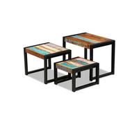 vidaXL Tables gigognes – Bois de récupération massif – 3 pièces