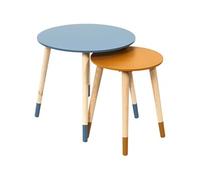 - Tables gigognes bicolores Scandi (Lot de 2) bleu et jaune