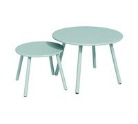 Tables gigognes de jardin en métal - Vert amande - MIRMANDE de MYLIA