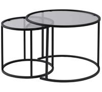 Tables gigognes Ensemble 2 noir gris 60 + 42 noir 60 x 60 x h43cm