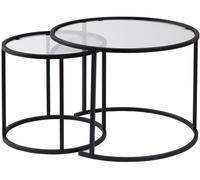 Tables gigognes Ensemble de Aurum 60 42 noir transparent 60x60xh43