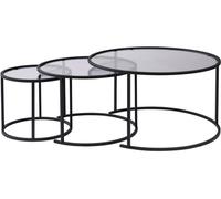 Tables gigognes Ensemble de Aurum 80 60 42 noir gris 80 x 80 x h43