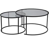 Tables gigognes Ensemble de Aurum 80 60 noir gris 80 x 80 x h43cm
