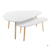 Tables gigognes ""Mileo"" blanc L88/98cm - Atmosphera Créateur d'intérieur