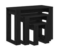 vidaXL - Tables gigognes 3 pièces 61x28x47 cm Chêne noir Bois d'ingénierie Moderne Gain de place