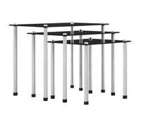 vidaXL Tables gigognes 3 pcs Noir Verre trempé