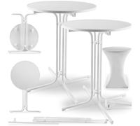 tectake® Lot de 2 Table Pliante Mange Debout Bistrot Table de Bar Ronde Acier laqué Ø 90cm x 110 cm Housse Mange Debout Incluse pour Réception Mariage Anniversaire Fête de Jardin Mobilier Exterieur