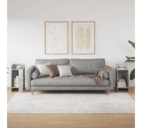 Tables latérales 2 pièces avec plateau gris béton 25,5 x 27 x 60 cm | Panneau de particules résistant, 2 étagères ouvertes, utilisation comme table basse ou présentoir, nettoyage facile