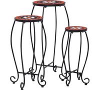 Tables mosaïque 3 pcs Terre cuite et blanc Céramique