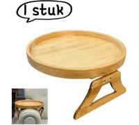 Tablette D'accoudoir Pliante En Bambou, Avec Pince, Pour Canapé Et Fauteuil, Couleur Bois Naturel