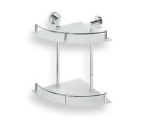 Tablette d'angle de douche double murale en verre OMEGA 27x40x27 cm