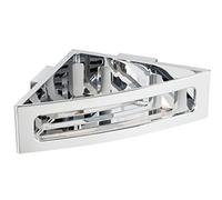 Tablette d'angle Turbo-Loc® Bralia, Tablette en Plastique, sans perçage, Panier Profond pour Poser Les Articles en sécurité, idéale pour Salle de Bain et Douche, 35 x 8,5 x 20 cm, Chrome