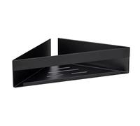 Tablette d'angle Turbo-Loc® Genova Black, Tablette en INOX laqué Mat, Fixer sans percer grâce aux pastilles adhésives, Rangement Ergonomique des Articles d'hygiène, 36 x 8 x 17 cm, Noir