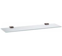 Tablette de douche NIL en verre et laiton métal gris poli 60 cm