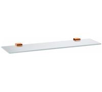 Tablette de douche NIL en verre et laiton rose gold brossé 60 cm