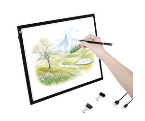 Tablette lumineuse LED A3-VEVOR-Table Lumineuse Dessin avec 3 Niveaux Luminosité Réglable, Tableau Dessin avec Câble USB-Noir