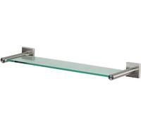 Tablette murale en verre Spirella "NYO" Tablette de salle de bain Tablette murale pour la salle de bain en verre et inox 40cm - à coller et à percer