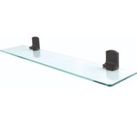 Tablette murale en verre Spirella "Taku" Tablette de salle de bains Tablette murale pour la salle de bains en verre et inox 60cm - à coller et à percer