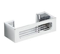 Tablette Murale Turbo-Loc® Bralia, Tablette en Plastique, sans perçage, Panier Profond pour Poser Les Articles d'hygiène en sécurité, idéale pour Salle de Bain & Douche, 30 x 8,5 x 12 cm, Chrome