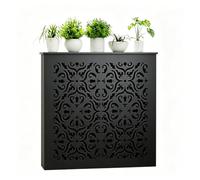 Tablette Radiateur à Poser Noir Grand Ventilé Robuste 90x70x20cm | MDF résistant à la chaleur, grille ventilée, sécurité enfant / animal, assemblage rapide, pour salon et bureau
