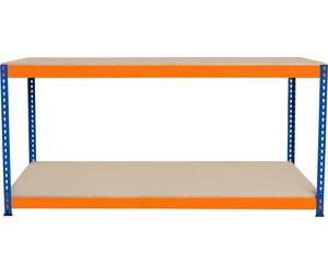 Tablette supplémentaire pour établi S-Rax 180 x 60 cm | 300 kg et 3 poutres de soutien renforcées / étagère | Table d'atelier | Panneau de particules en acier, pieds en caoutchouc [montage sans vis et