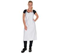 Tablier à bavette, coton, blanc