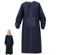 Tablier Adulte Imperméable à Manches Longues avec Poche, Bleu Foncé | Tissu Imperméable et Résistant à L’huile, Coupe Ample Confortable, Lavable en Machine, Cuisine et Toilettage