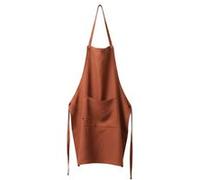 Tablier Ajustable avec Poche 70x85cm Lin Lavé Coloris Paprika - MARGAUX -