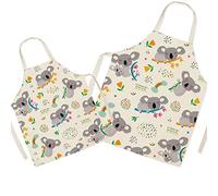 Tablier assorti pour parents et enfants Koala pour la cuisine, la peinture, le jardinage - Tablier en lin parents et enfants à joli motif pour le temps en famille, tablier cuisine maman,papa et fille