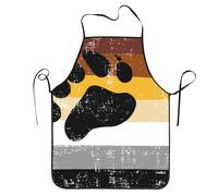 Tablier Barbecue Drapeau de la fierté gay Bear Tabliers de Service 52x72cm | Professionnelle Tablier de Cuisine Réglable Tabliers Restaurant pour Café Jardin