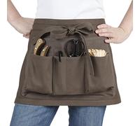 Tablier court pour jardinage, 100 % coton, teinte chocolat, 7 poches, coutures renforcées, La Cordeline CJN45FC