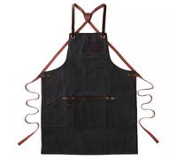 Tablier cuir et toile waxée Noir ALASKAN MAKER