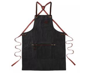 Tablier cuir et toile waxée Noir ALASKAN MAKER