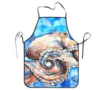 Tablier Cuisine Animaux marins à l'aquarelle Tabliers Femme 52x72cm Café | Robuste Tablier de Cuisine Réglable Serveurs Tabliers pour Jardin Familial