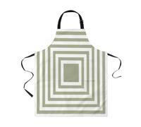 Tablier Cuisine Carré géométrique noir et blanc minimaliste 70x84cm | Serveurs Tabliers Réglable, Professionnelle Chef Tablier pour Barbecue Cuisiner Bistro