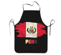 Tablier Cuisine Drapeau du Pérou imprimé vintage vieilli Tabliers 52x72cm | Professionnelle Tablier Réglable Serveurs Tabliers pour Café Jardin