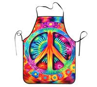 Tablier Cuisine Symbole de paix tie-dye Serveurs Tabliers 52x72cm Femme | Réglable Tablier de Cuisine Supérieure Tabliers de Service pour Jardin Familial
