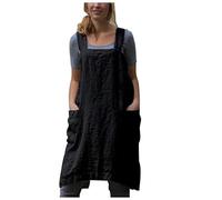 Tablier Cuisine Tablier de Coton et de Lin de Style Japonais Couleur Solide Bandage en Forme de x en Forme de x Cuisine Cuisine Vêtements XL Tablier(Black,XL)
