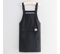 Tablier Culinaire Japonais Imperméable en Velours Doux avec Grand Compartiment et Attaches Réglables pour Homme 72x66cm(Black)