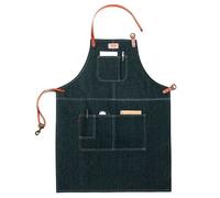 Tablier De Barbecue En Denim Pour Cowboy Unisexe, Bavoir Avec Sangle De Cou Suspendue En Pu, Tissu De Travail Pour Dessin, Peinture, Fabricant De Gâteaux, Barista Serveur