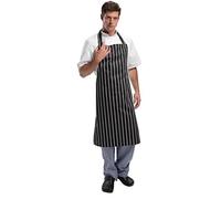 Tablier Bavette Rayé Noir et Blanc Whites Chefs Clothing