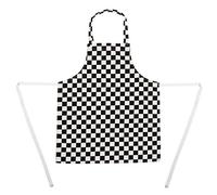 Tablier de chef blanc en polycotonà carreaux noirs et blancs
