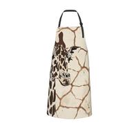 Tablier de chef de gymnastique imprimé rose pour homme et femme - Tablier de cuisine amusant avec poches, Imprimé girafe., taille unique
