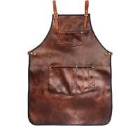 Tablier de chef pour hommes femmes tablier en cuir imperméable avec poches sangles croisées pour cuisine barbecue cuisine barbier Barista tablier travail manue (Style 1)