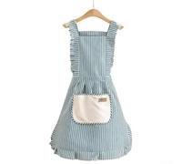 Tablier de chef professionnel en coton doux et respirant avec deux poches pour homme et femme, 76,2 cm (bleu)