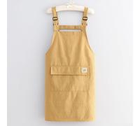 Tablier de Chef Style Japonais Imperméable en Velours avec Grand Compartiment et Attaches Réglables pour Pâtissier 72x66cm(Yellow)