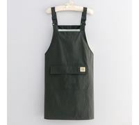 Tablier de Chef Style Japonais Imperméable en Velours avec Grand Compartiment et Attaches Réglables pour Pâtissier 72x66cm(Green)