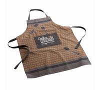 Douceur d'Intérieur, Tablier avec Poche (60 x 84 cm) Cappuccino Marron, Coton Imprimé