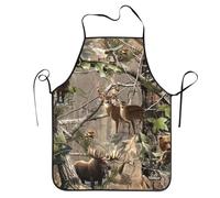 Tablier de Cuisine Chasse au camouflage cerf Tabliers Restaurant 52x72cm | Supérieure Tablier Barbecue Résistant à l'Huile Serveurs Tabliers pour Restaurant Jardin