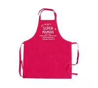 Tablier de cuisine Coton Ma recette de Super Maman Rose